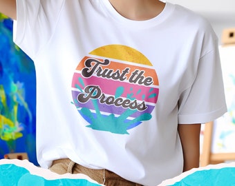 Retro Sunset Shirt for Art Teacher Appreciation Gift, Art Lover T-Shirt, Art School Graduate Gift, Artist Gift for Her, Tshirt Art Club Tee