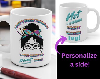Personalisierte Geschenktasse für Künstler, beste Geschenke für Kunstlehrer Wertschätzung, persönliches Geschenk für Kunstliebhaber, kundenspezifische Geschenke für Maler, Afro-Haar