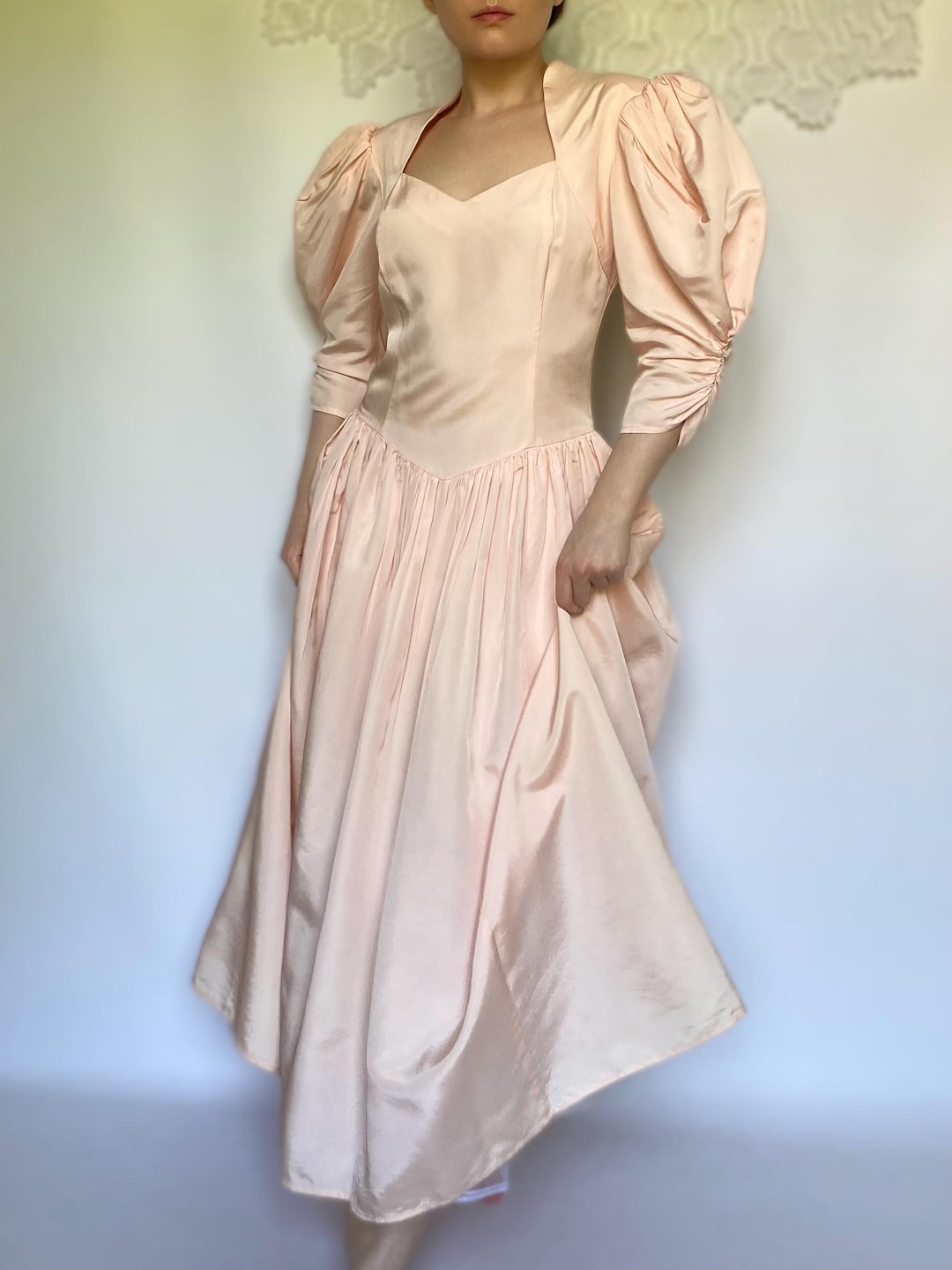 Vintage 1980s Jessica Mcclintock Dress/ Gunne Sax Style, Baby Pink ...