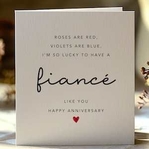 Carte d'anniversaire de fiancé, poème d'anniversaire de mariage pour fiancé, dernier anniversaire avant le mariage, carte d'anniversaire de fiancé personnalisée, pour lui/elle AC30