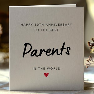 Carte 50e anniversaire, noces d'or, cadeau d'anniversaire de 50 ans pour les parents, carte imprimable pour 50e anniversaire de mariage des parents, AC25