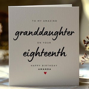 Personalisierte Enkelin 18. Geburtstagskarte, 18 Jahre alte Enkelin Geburtstagskarte, Enkelinnen 18. Geburtstagsgeschenk, printable BCC12