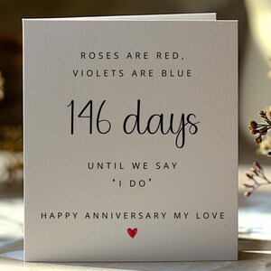 Carte d'anniversaire personnalisée pour fiancé, carte d'anniversaire imprimable pour futur mari/femme, compte à rebours jusqu'au mariage, carte d'anniversaire ACC5
