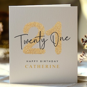 Carte personnalisée de 21e anniversaire, carte de joyeux anniversaire de 21 ans, cadeau de 21e anniversaire pour elle, pour lui, téléchargement immédiat, carte unique, BCC14