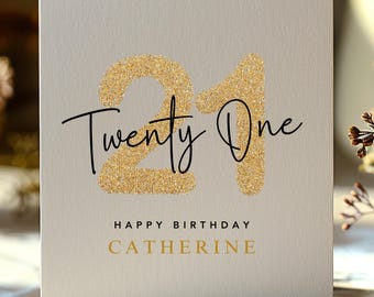 Personalized 21st Birthday Card, 21 Years Old Happy Birthday Card, 21st Birthday Gift For Her, For Him, Instant download, Unique Card, BCC14