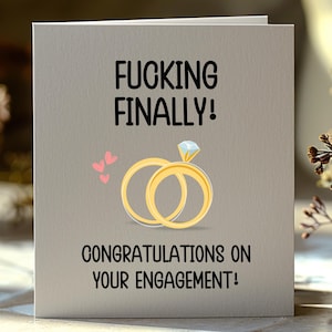 Funny Congratulations on your engagement Printable Card, Finally engaged congrats card, funny engagement Card, Congrat Engagement Card, AC35