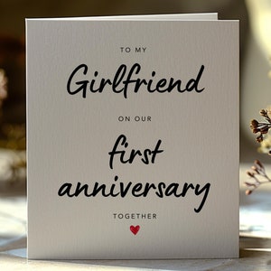 Tarjeta de primer aniversario imprimible, tarjeta de primer aniversario para novia, regalo único de aniversario para novia, tarjeta de aniversario de un año, AC37