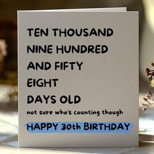 Buon 30° compleanno, biglietto di auguri per il trentesimo anno per lui, fidanzato, amico, biglietto di auguri per il compleanno di una persona cara, compleanno importante, divertente 30° compleanno, stampabile