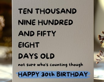 Joyeux 30e anniversaire, carte de 30 ans pour lui, petit ami, carte d'anniversaire ma chérie, anniversaire clé, 30 anniversaire amusant, imprimable