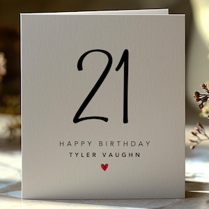 Personalisierte 21. Geburtstagskarte, 21 Jahre alt, alles Gute zum Geburtstag, 21 Geburtstag Geschenk für Sie, Für Ihn, Sofortiger Download, Einzigartige Karte, BCC1