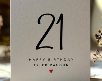 Personalized 21st Birthday Card, 21 Years Old Happy Birthday Card, 21st Birthday Gift For Her, For Him, Instant download, Unique Card, BCC1