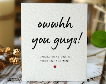 Printable Congratulations on your Engagement Cute Card, Engagement Congrats Card, Wedding engagement Congratulation Card, Greeting Card AC29