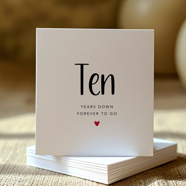 Printable Ten Years Anniversary Card, Husband Anniversary Card, 10th Anniversary Card For Boyfriend, Ten Year Anniversary Card Wife, AC16