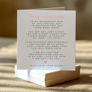 Biglietto per la festa della mamma con poesia personalizzata stampabile dalla figlia, biglietto per la festa della mamma carino per la mamma, biglietto per la festa della mamma felice, regalo per la festa della mamma, MDS11