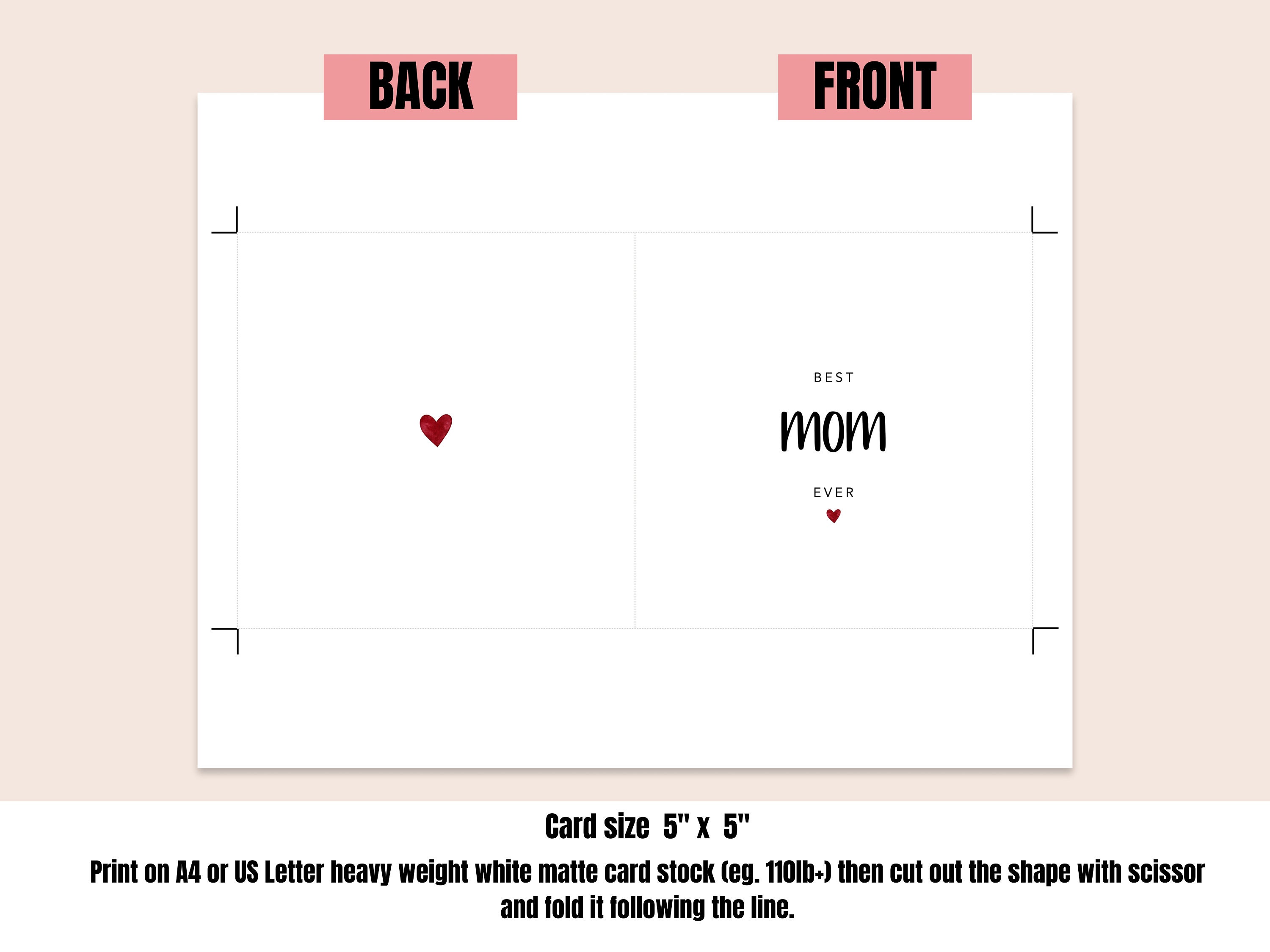 Printable the Best Mom Ever Mothers Day Card, Cute Mothers Day Card ...