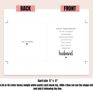 Romantic Anniversary Card for Husband With Poem, Printable Greeting for ...