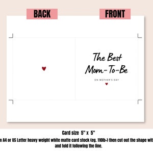 Printable Mom-to-be Mother's Day Card, Happy Mothers Day Gift for ...