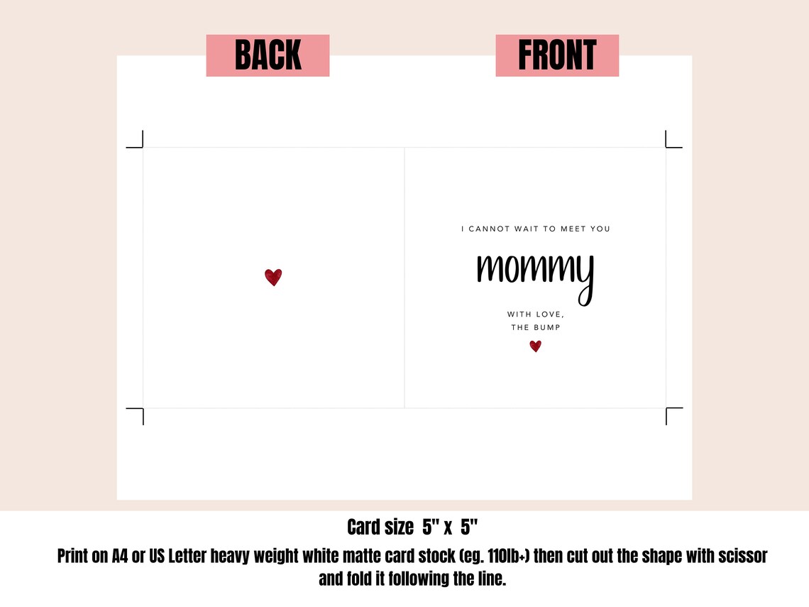 Printable Mom-to-be Mother's Day Card, Happy Mothers Day Gift for ...