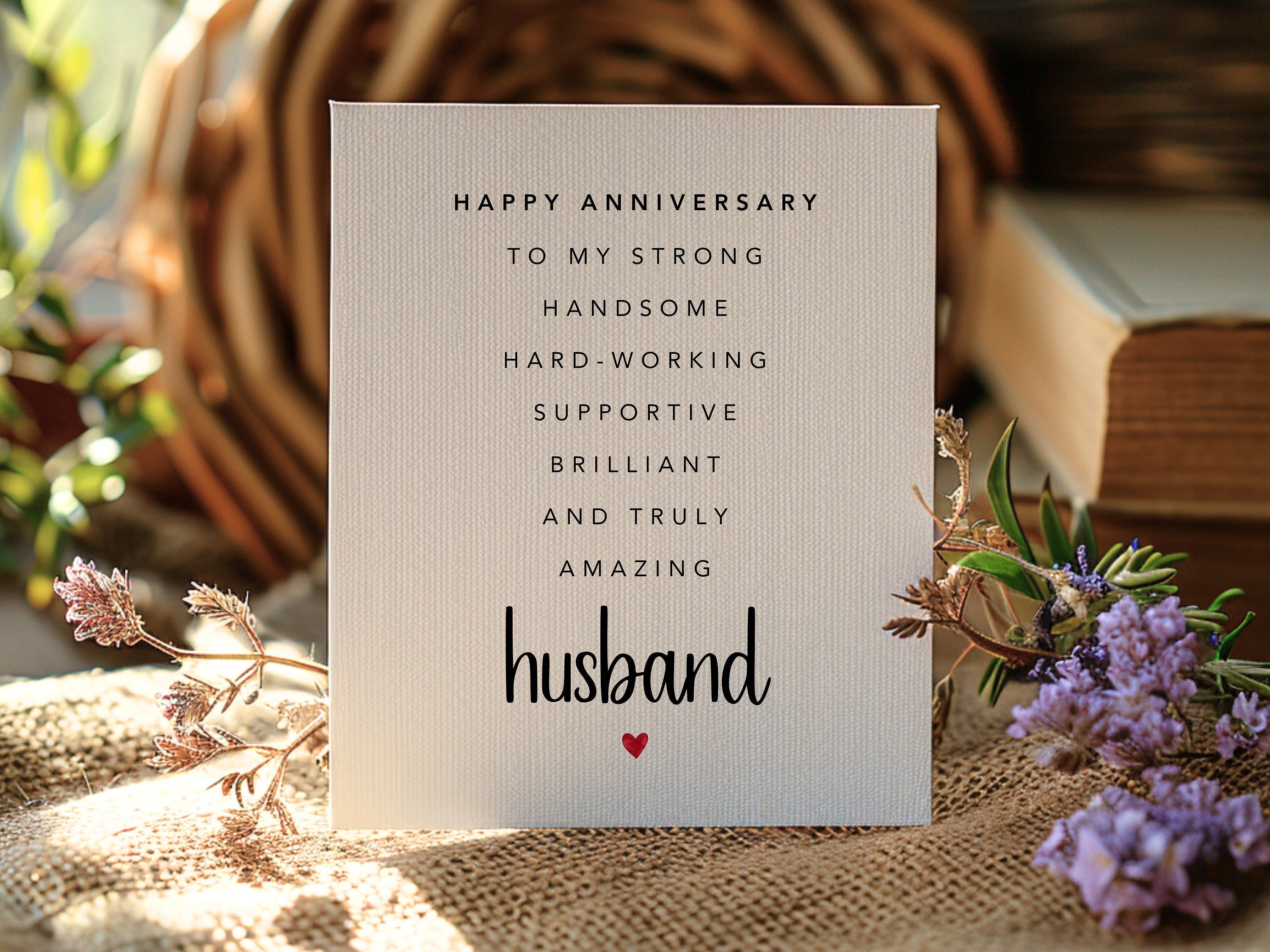 Romantic Anniversary Card for Husband With Poem, Printable Greeting for ...