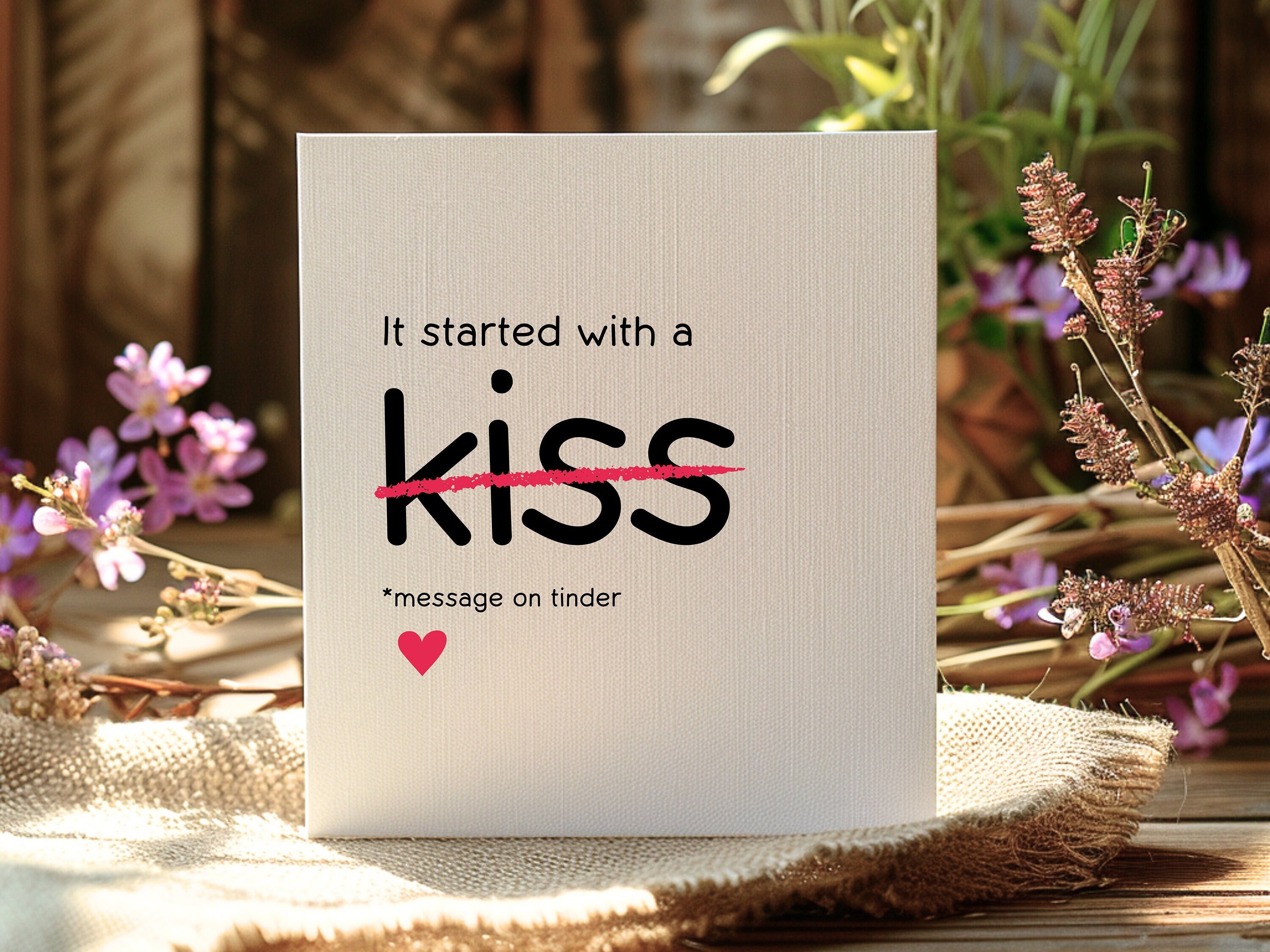 Printable Funny Anniversary Card, Tinder Dating First Anniversary ...