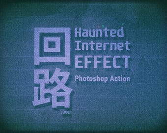 Haunted Internet Photoshop Action | Computer Screen and Glitch Effect (+ texture pack and gradient map)