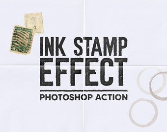 Ink Stamp Effect Photoshop Action (+Texture Pack & Displacement Maps)