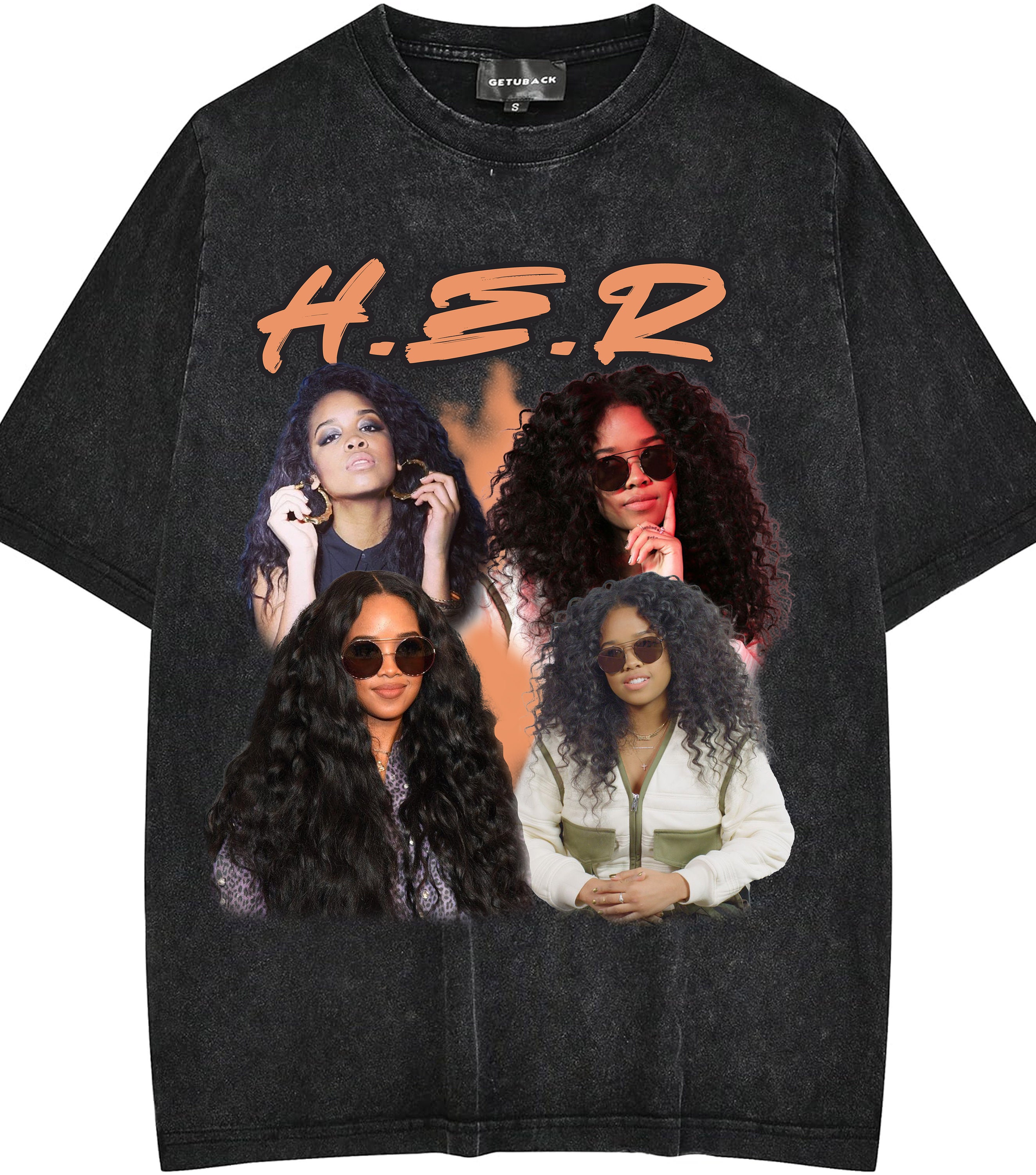 H.E.R Shirt Design. PNG Digital 4500x5100 Px.retro, 90s Vintage ...