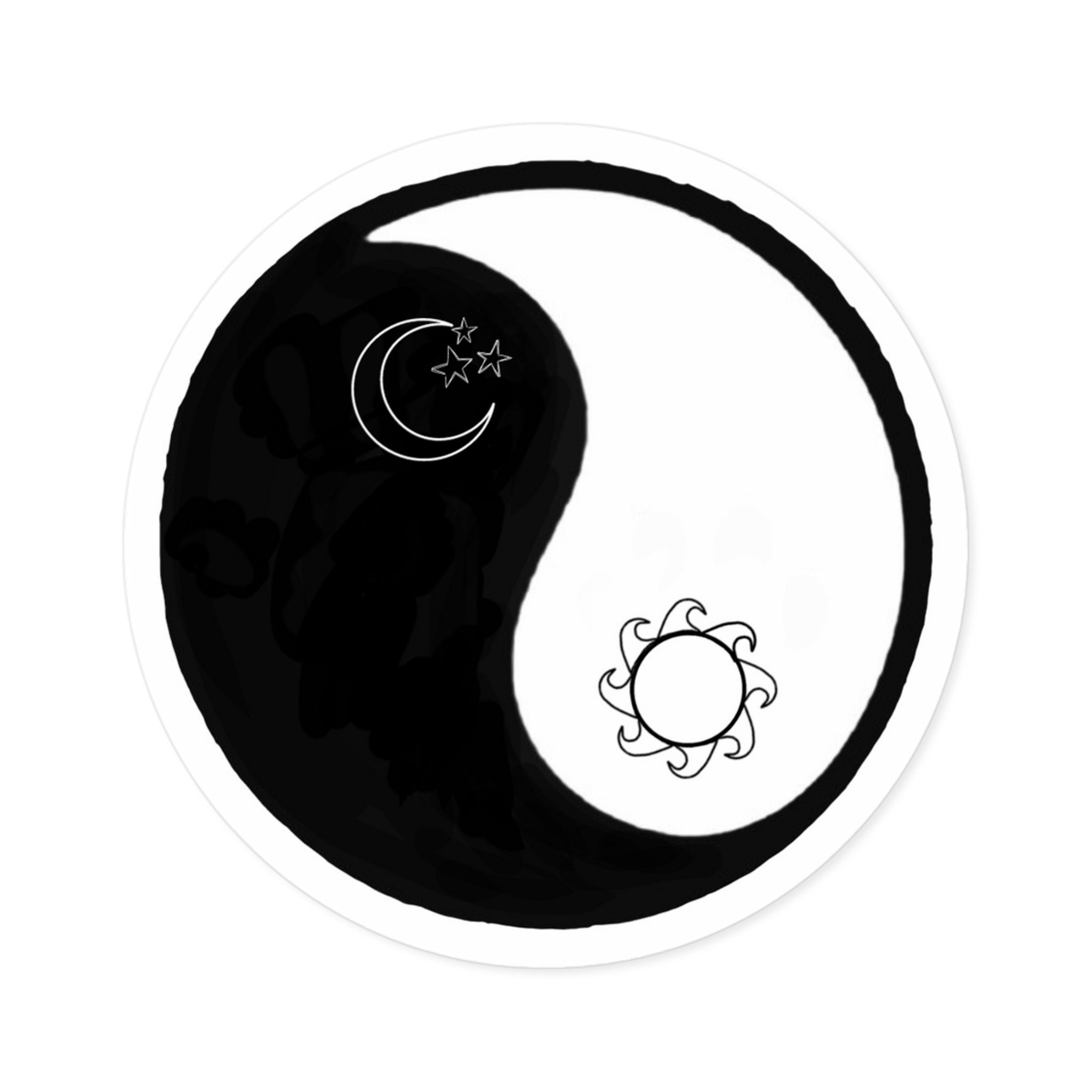 Sun and Moon Classic Yin Yang Sticker - Etsy