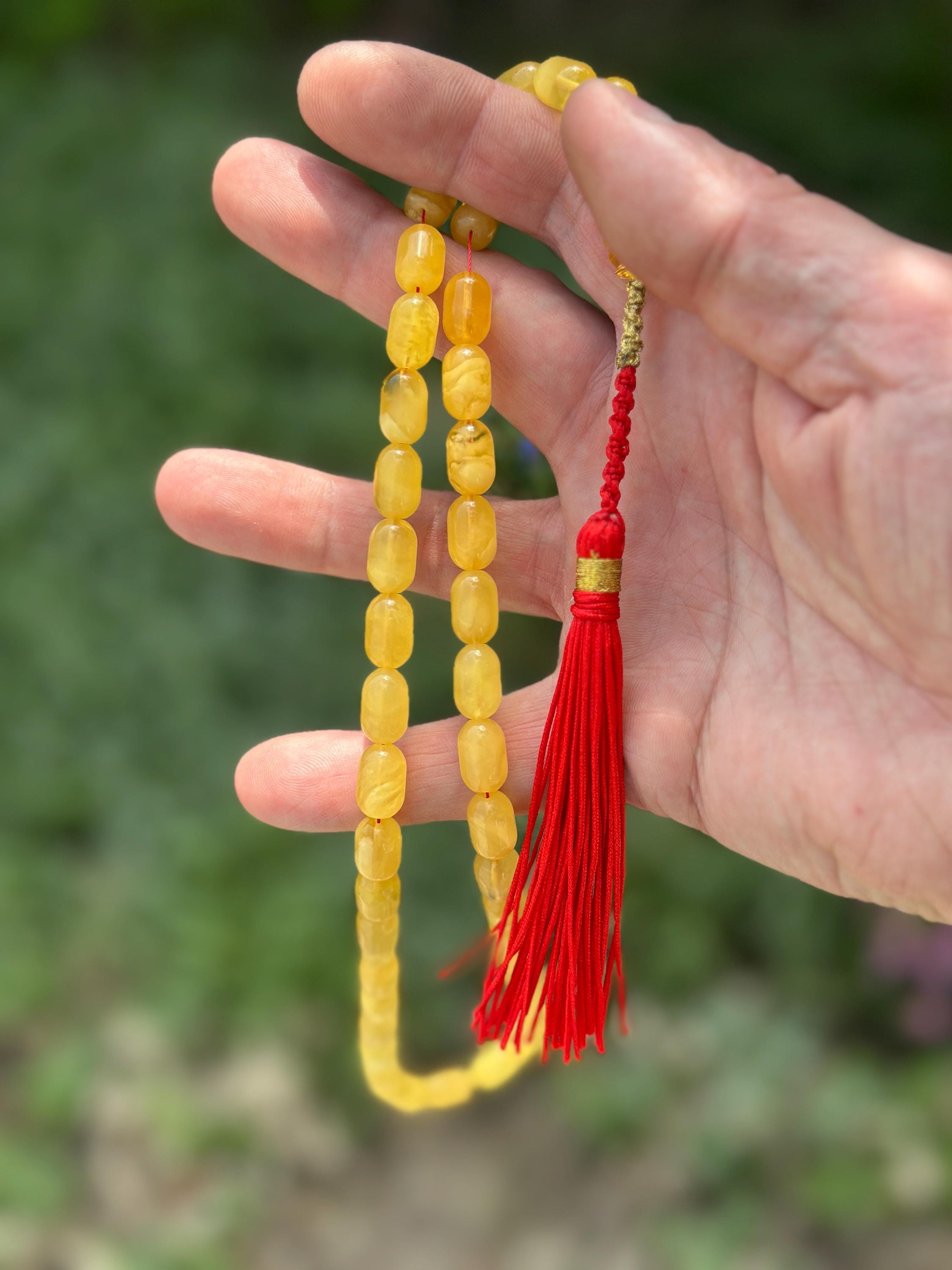 Natural Baltic Amber Prayer Rosary, 45 Barrel shape Beads, 28g Rosary,  Tesbih, subha, tasbih, misbaha, kehribar, pure amber, muslim beads