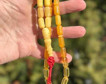 Rosary Amber Baltic Islamic Prayer, 33 Beads, 29.4g Rosary, Tesbih, Subha, Misbaha, Kehribar, Pure amber,LARGE SİZE Rosary, Futuran Amber