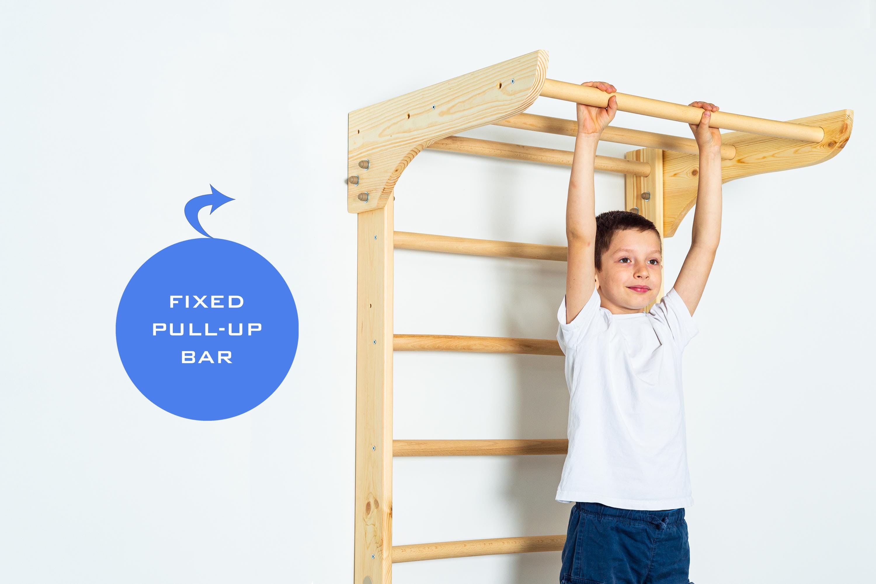 Pull Up Rope Ladders Wooden Sports Ladder With Adjustable Pull-up Bar - Indoor Exercise ...