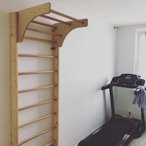 Sport Ladder with Adjustable Pull-up bar for Home exercises - Wall Stall bars for gymnastic