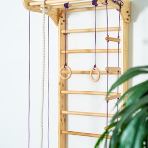 Swiggle Rope Bar Sport Ladder With Fixed Pull-up Bar and Rope Swing Attachments for Home ...