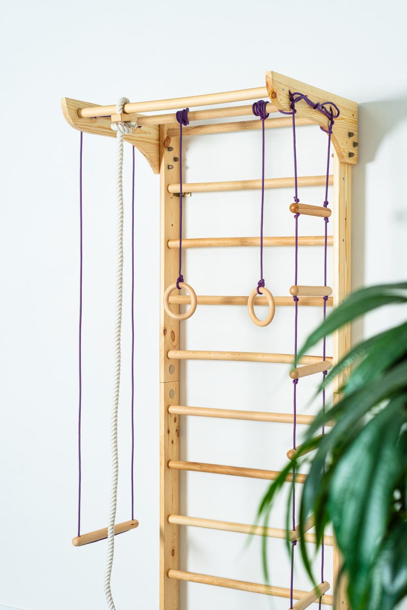 Bars And Ropes Sport Ladder With Fixed Pull-up Bar and Rope Swing Attachments for Home ...
