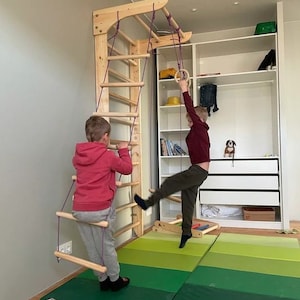 Sport ladder made of natural wood for kids and adults