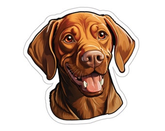 Vizsla Sticker, Dog Breeds, Dog Stickers, Laptop Decals, Pet Stickers, Dog Face Stickers, Vinyl Stickers, Laptop Stickers