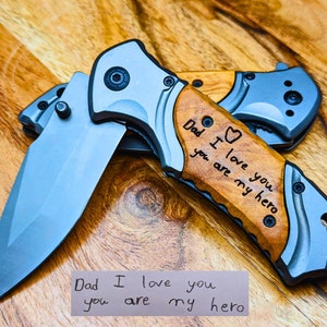 Custom Engraved Pocket Folding Knife | Personalized Gifts For Dad | Engraved Knife | Gift for Him | Engraved Pocket Knife