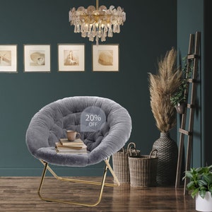 Faux fur hang top around chair