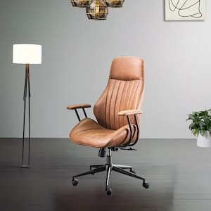Desk Chair, Office Chair,  Swivel Chair, Computer Chair, High Back Support, Armrests Rolling, Height Adjustable Task Chair for Living Room