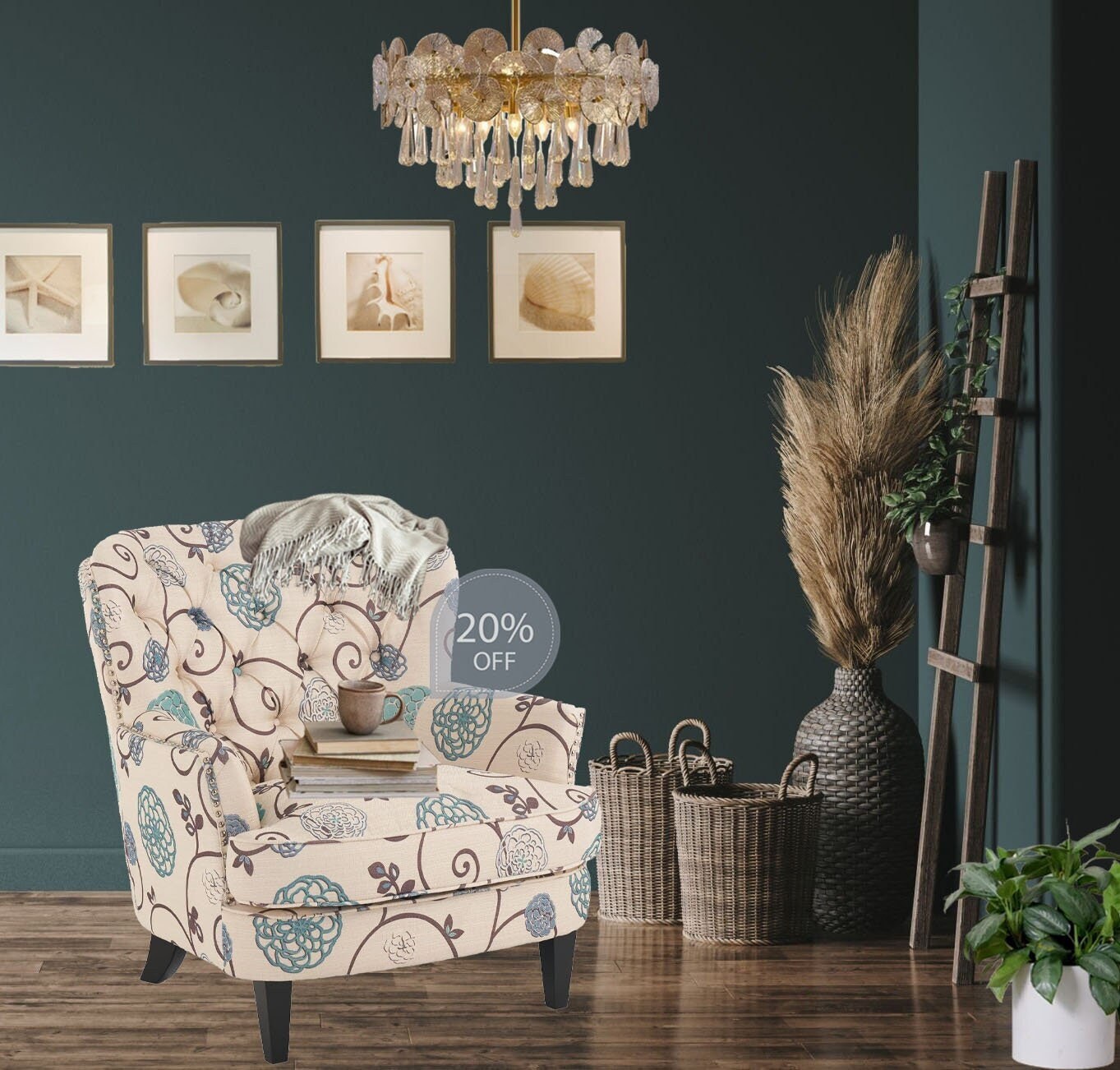 Tafton floral club sale chair