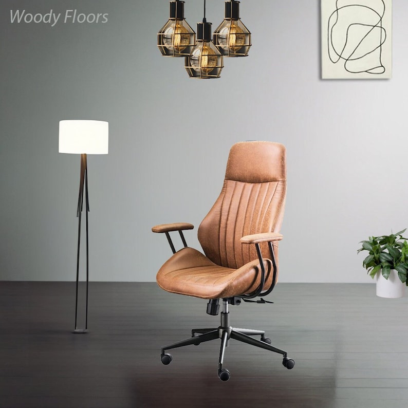Desk Chair, Office Chair, Swivel Chair, Computer Chair, High Back Support, Armrests Rolling, Height Adjustable Task Chair for Living Room bild 1
