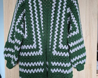 Wizard School Inspired Crochet Hexagon Cardigan (Long)