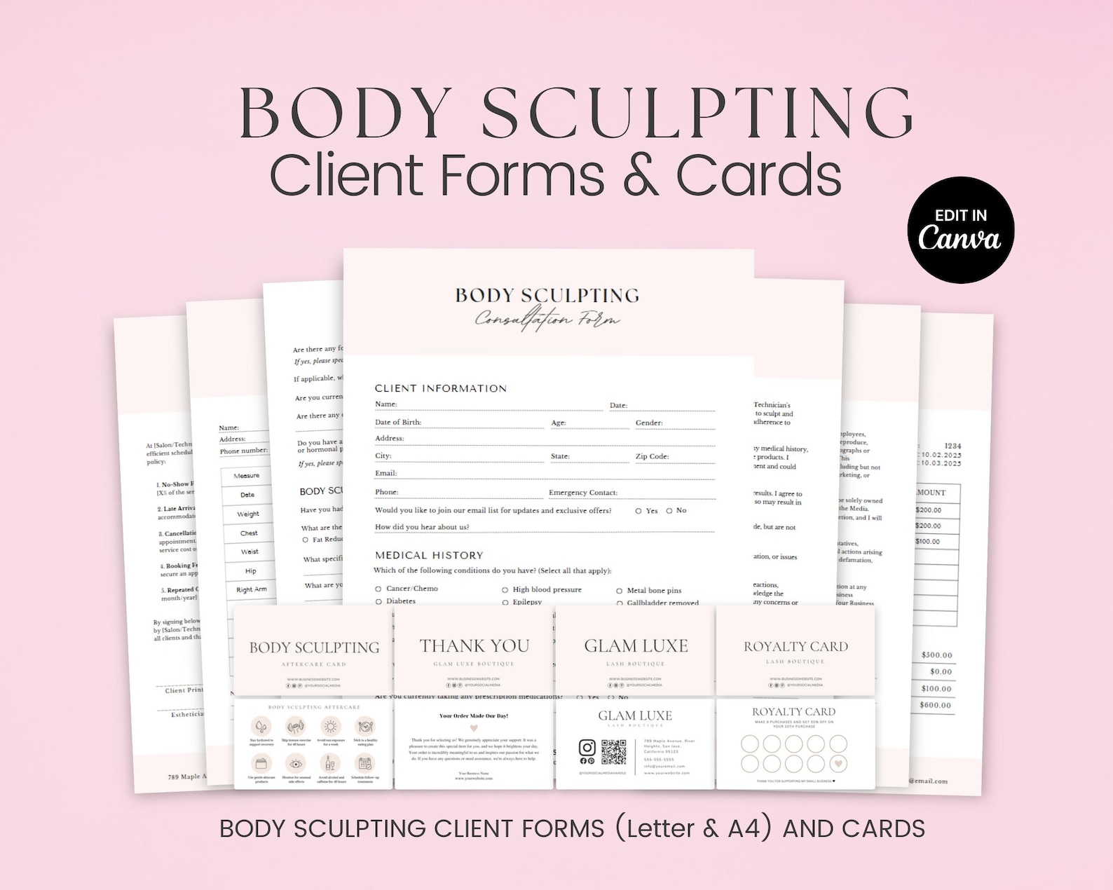 Editable Body Contouring Forms, Body Sculpting Consent Forms, Body ...