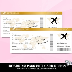 Boarding Pass Template, Surprise Trip Ticket, Surprise Vacation Ticket, Vacation Airplane Ticket, Birthday Airplane Ticket Printable Custom
