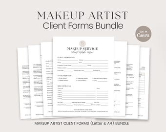 Makeup Artist Forms Bundle, Makeup Service Forms, Freelance Makeup Artist, Makeup Contract Agreement, MUA Contract, Wedding Client Consent