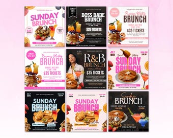 Brunch Invitation, Brunch Flyer Template, Business Brunch Flyer Template, Editable Brunch Flyer, Social Media Flyer, Mother's Day Flyer