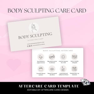Body Sculpting Aftercare Template, Body Sculpting Care Card Printable Beauty Aftercare, Printable Beauty Salon Cards, Canva Esthetician