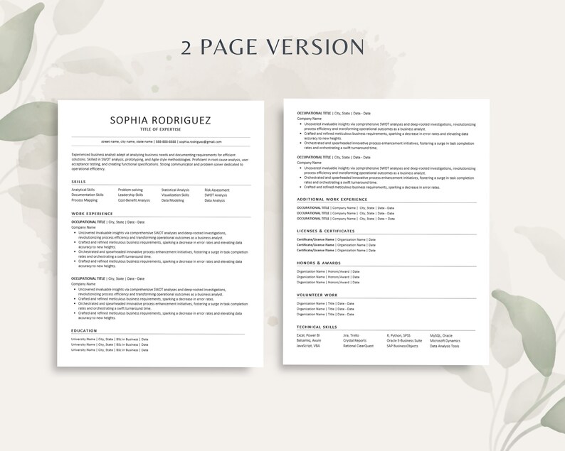 Modern Minimalist Resume Template Google Docs Simple Resume Template ...