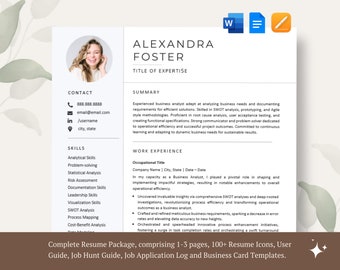 Szablon CV Obrazek Wzór CV Word Wzór CV Google Docs & Pages Wzór CV ze zdjęciem Nowoczesne CV dla kadry kierowniczej Profesjonalne 2024