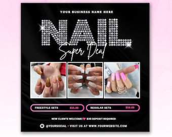 Nail Booking Flyer, Nail Deal Flyer, Nail Tech Flyer, Nail Appointments Flyer, Nail Book Now Flyer, Nail Special Flyer, Nail Bookings Flyer